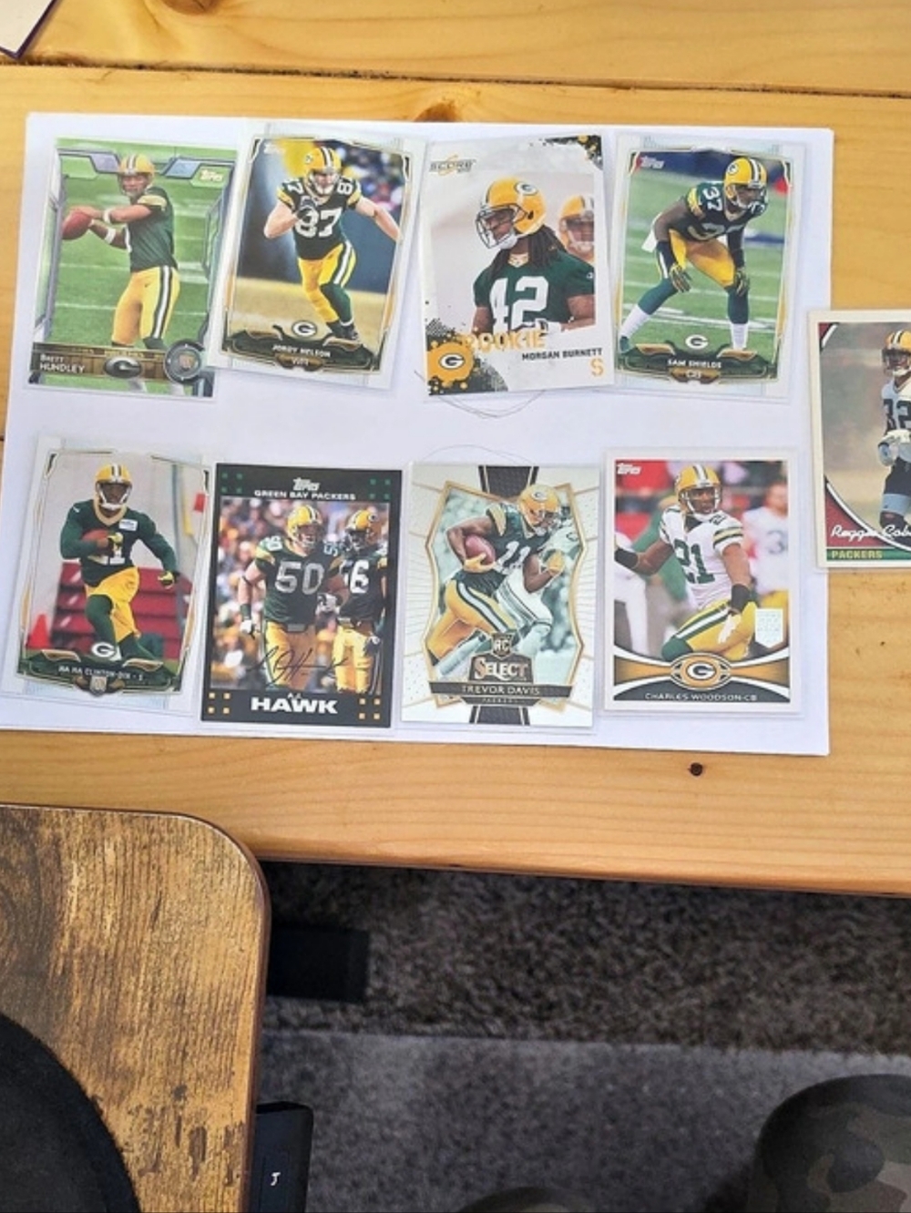 Topps Green Bay Packers football card collection Set Of 9 In Plastic